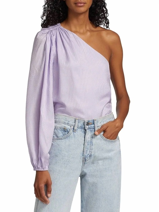 Cami NYC Tops - Cami NYC Lenore One Shoulder Purple Silk Blouse One Sleeve Top Womens XS